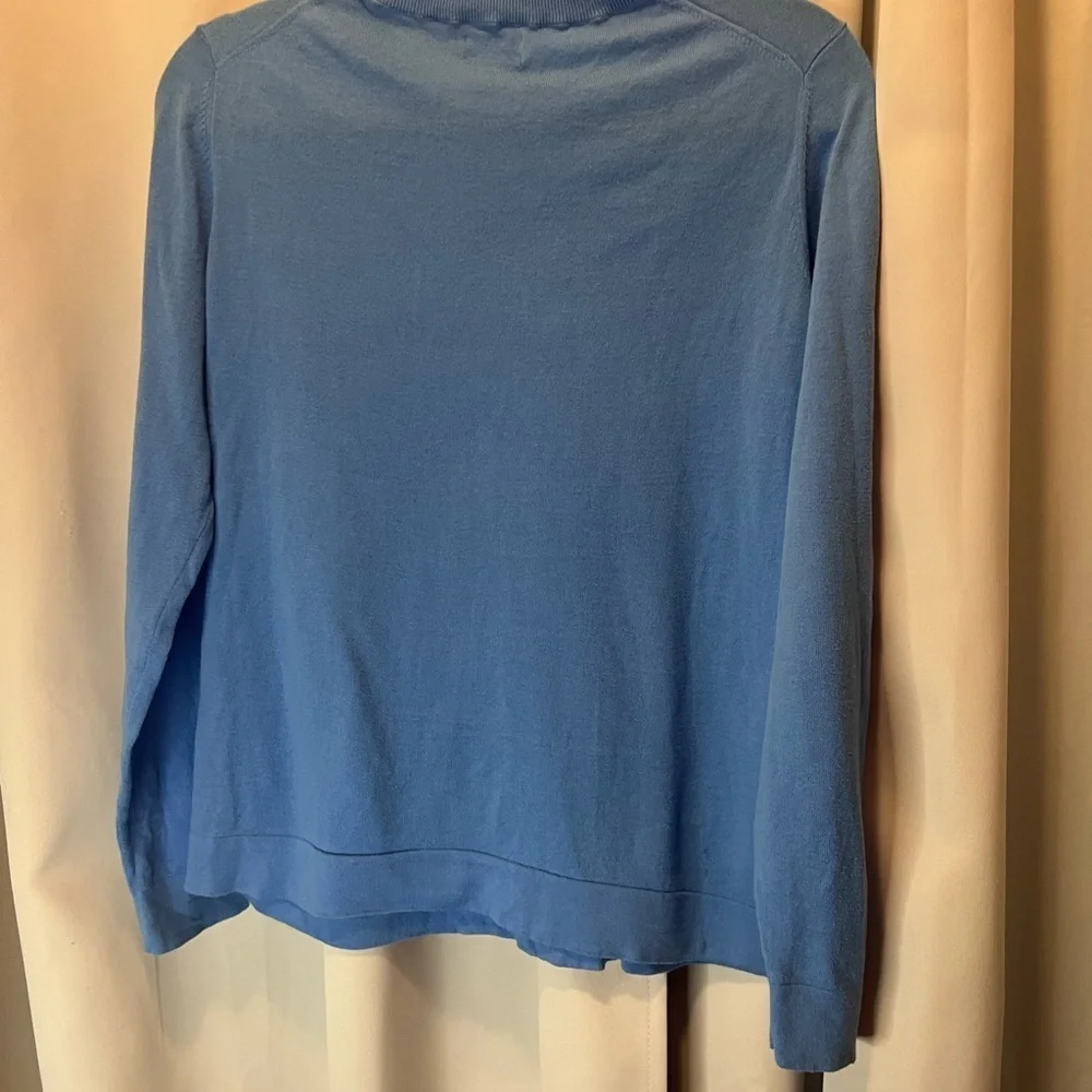 J. Crew Teddie Blue Long Sleeve Sweater with Relaxed Fit
